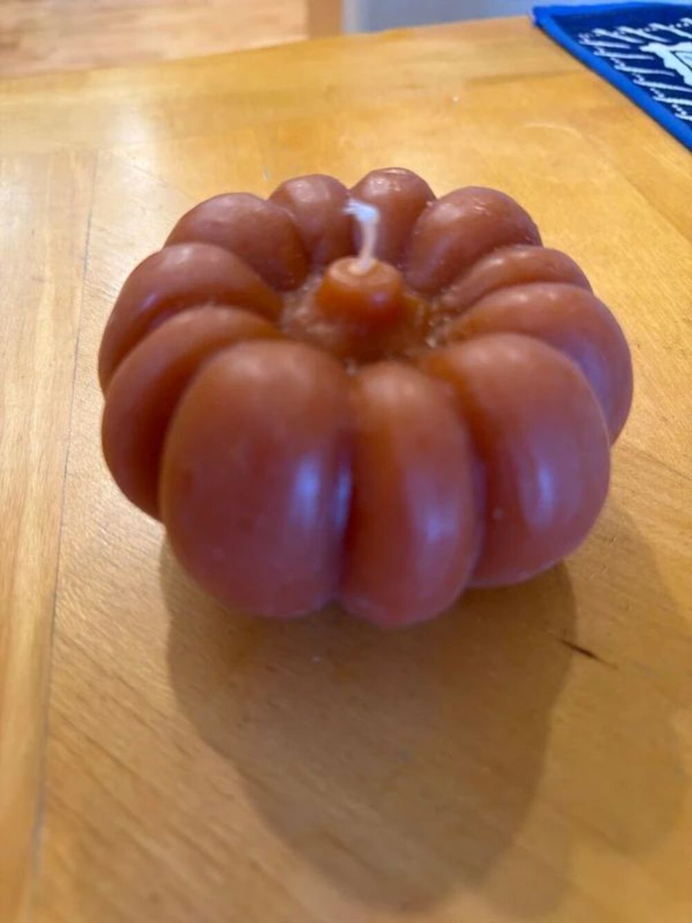 Unscented orange pumpkin pillar candle